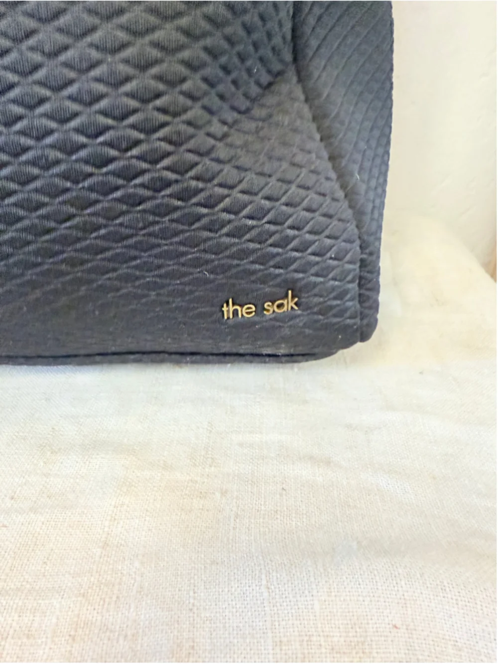 The Sak Black Textured Backpack Purse Olvera Style Zip Pockets Adjustable Straps